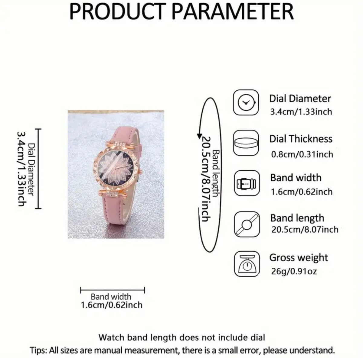 2pcs Radiant Bloom Rose Gold Watch & Bracelet Set - Style Lounge