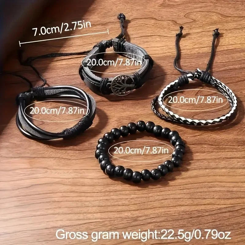 5pcs Classic Men’s Watch and Bracelet Set - Style Lounge