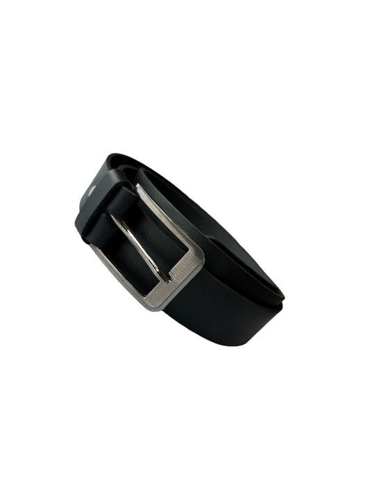 Classic Genuine Leather Belt with Silver Buckle - STYLE LOUNGE
