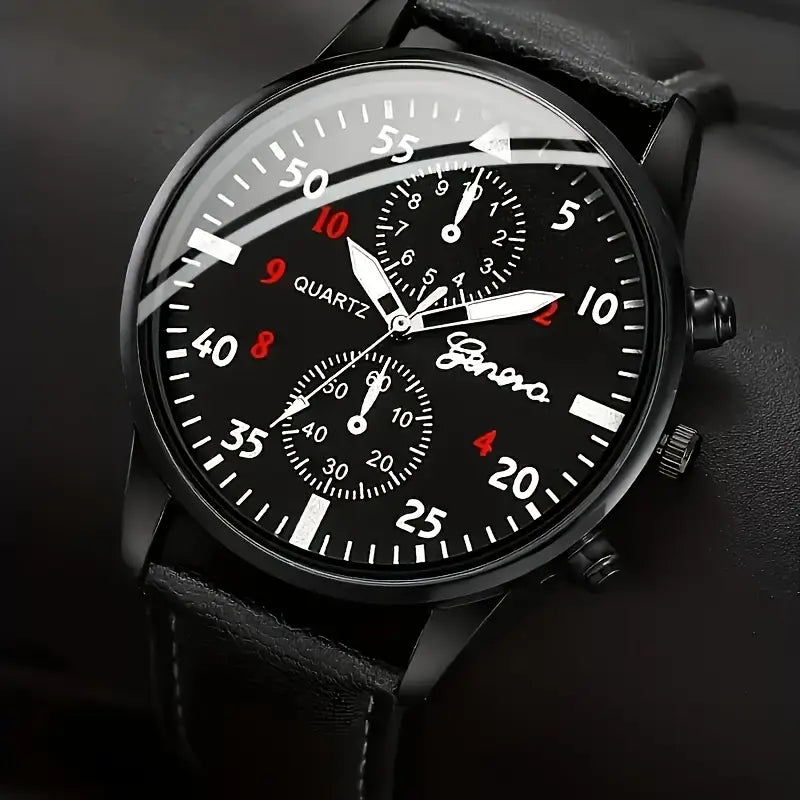 5pcs Classic Men’s Watch and Bracelet Set