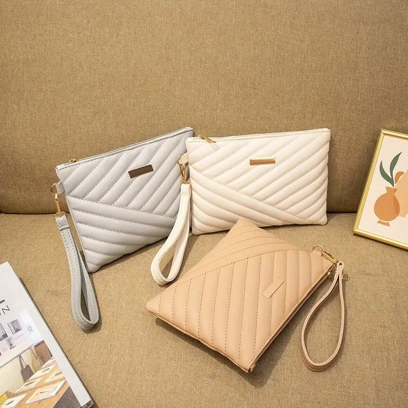Padded Large Capacity Clutch Wallet with Wristlet