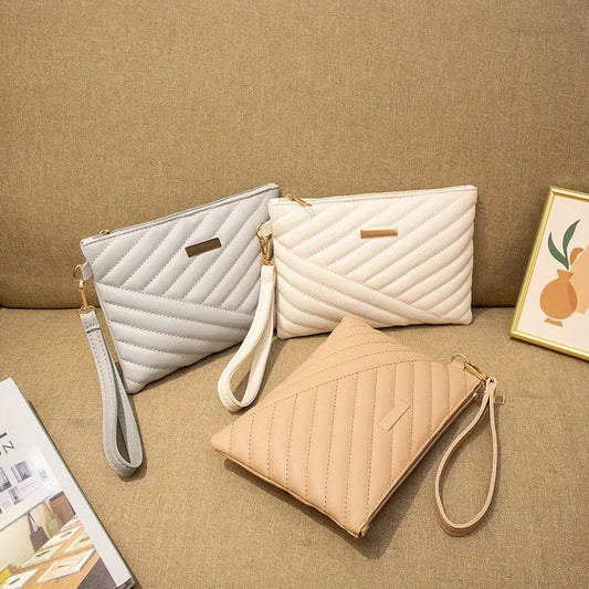 Padded Large Capacity Clutch Wallet with Wristlet