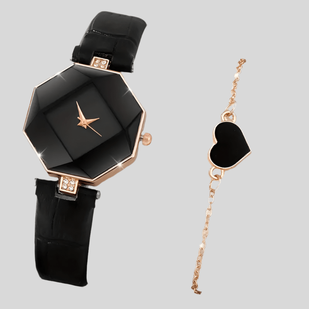 Black Prism Watch & Bracelet Set - Style Lounge
