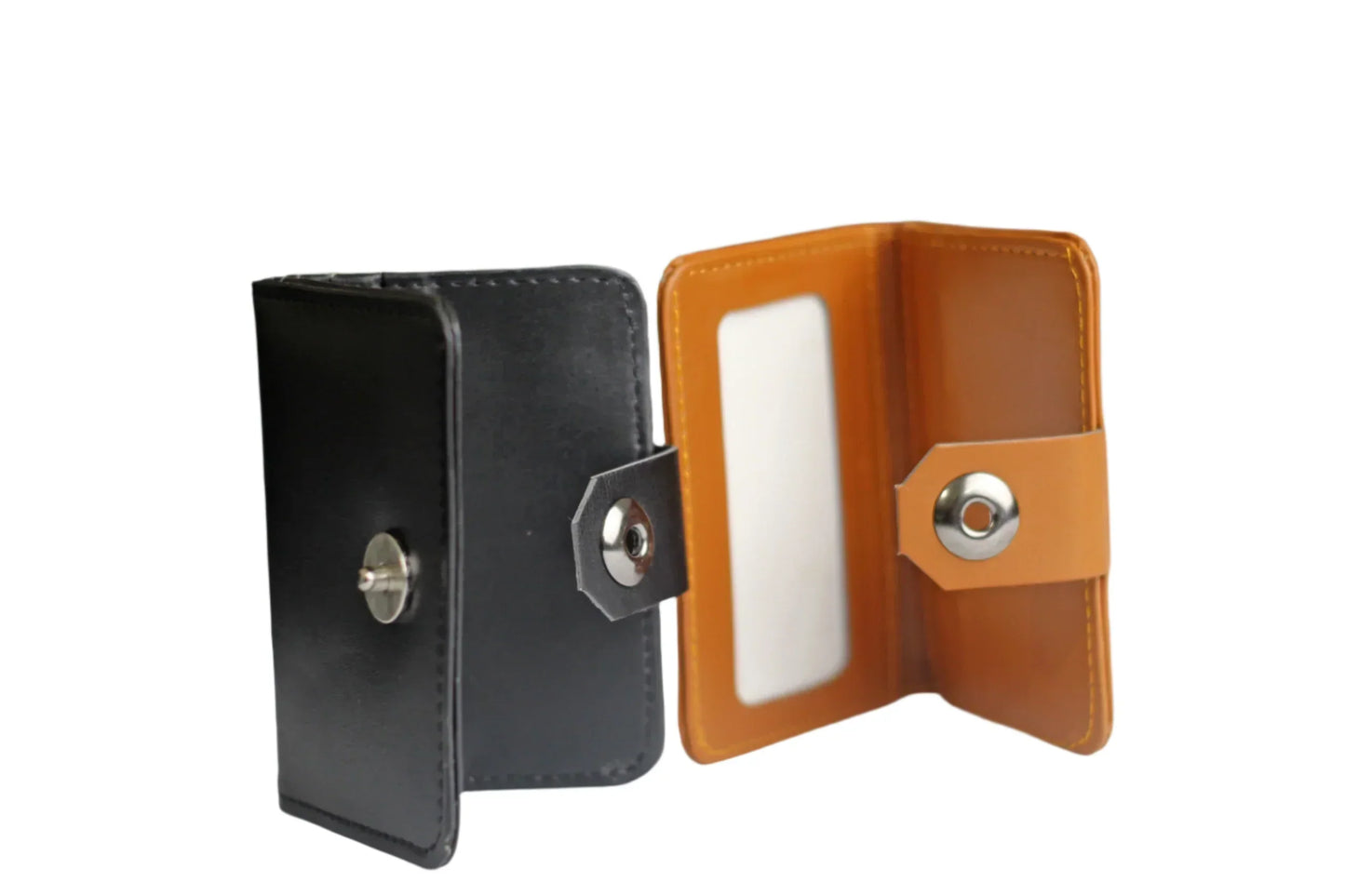 Pure Synthetic Wallet With Magnetic Button Lock