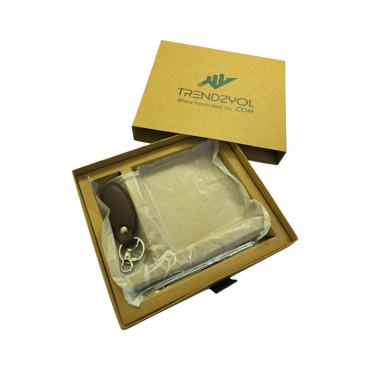 Exclusive Gift Box - with an Elegant Keychain and Signature Ball Pen (With Crocodile Wallet) - Style Lounge