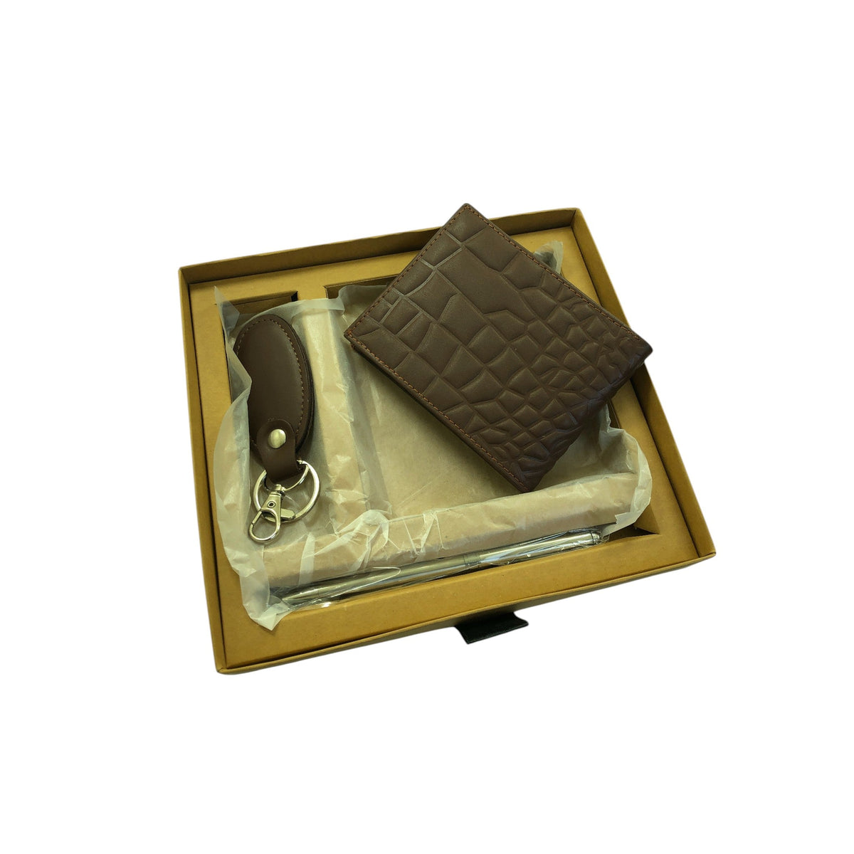 Exclusive Gift Box - with an Elegant Keychain and Signature Ball Pen (With Crocodile Wallet) - Style Lounge