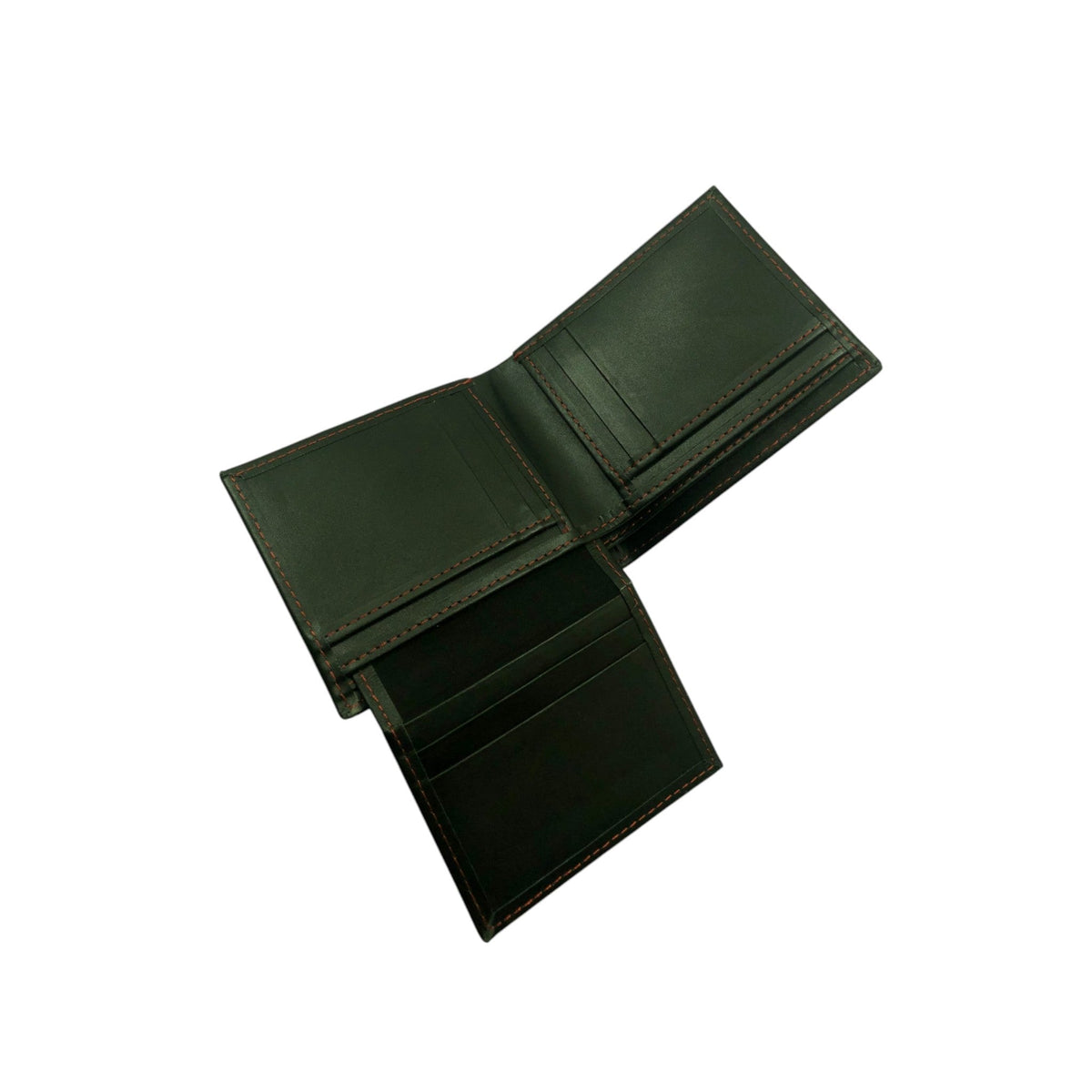 Premium Pure Black Leather Wallet with Multi Stitching