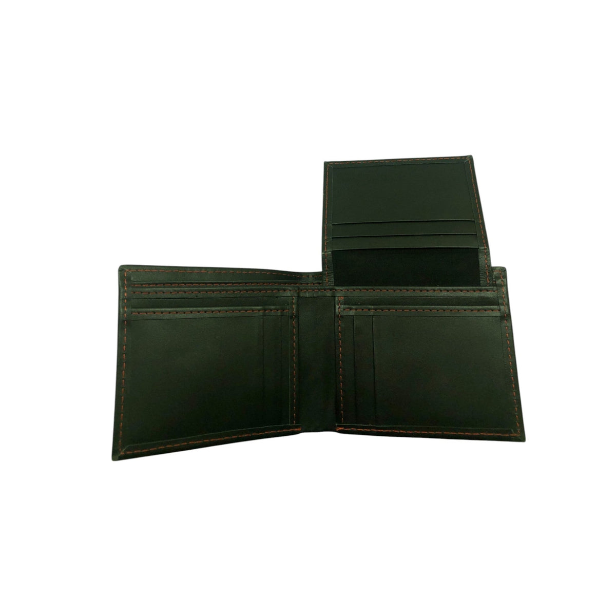 Premium Pure Black Leather Wallet with Multi Stitching