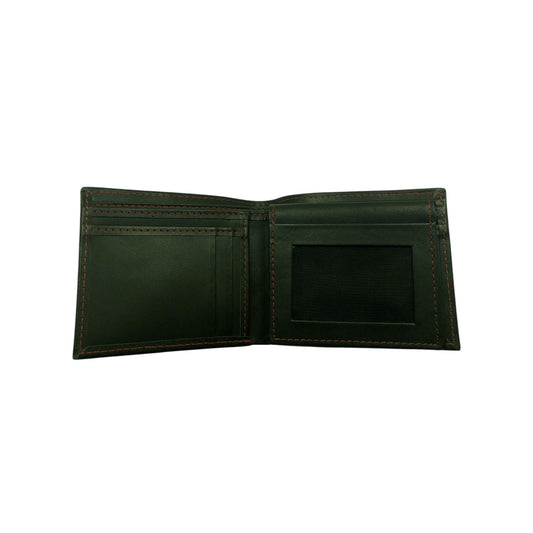 Premium Pure Black Leather Wallet with Multi Stitching