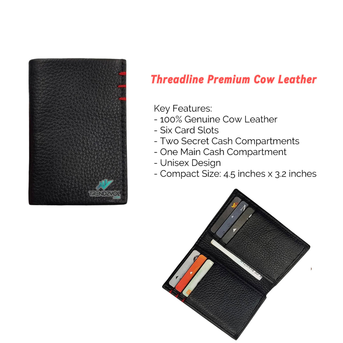 Threadline Premium Cow Leather Wallet - Style Lounge