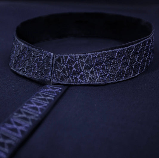 EU001 Navy Blue Embroidery Suiting