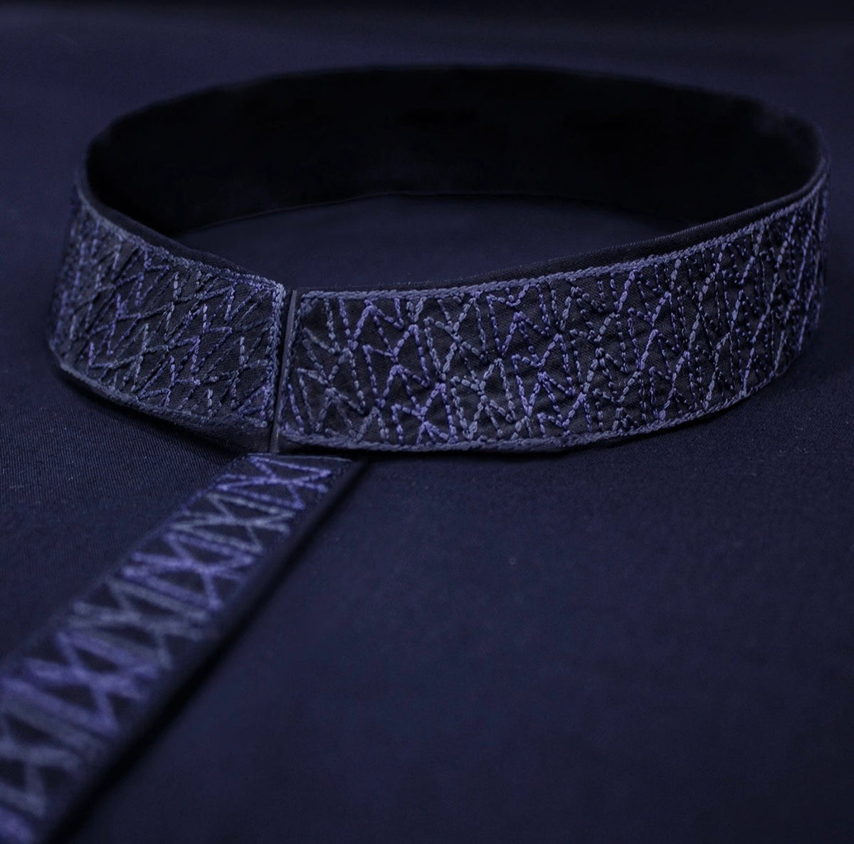 EU001 Navy Blue Embroidery Suiting