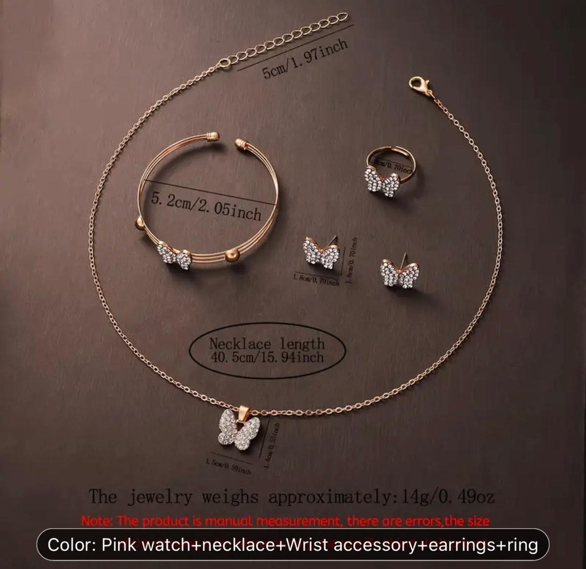 6pcs Butterfly Charm Smartwatch Set