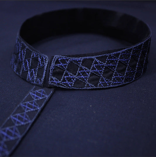 EU002 Navy Blue Embroidery Suiting