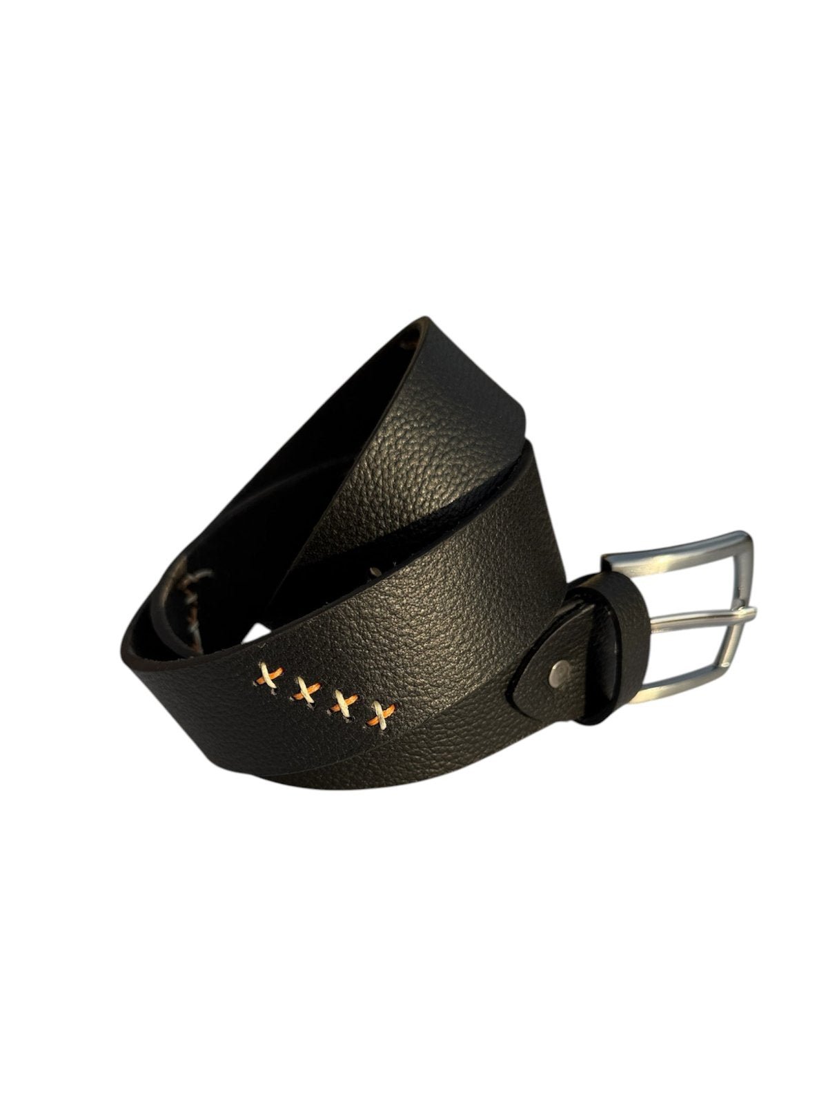 Premium Leather Belt with Hand-Stitched Detailing and Steel Buckle - Style Lounge