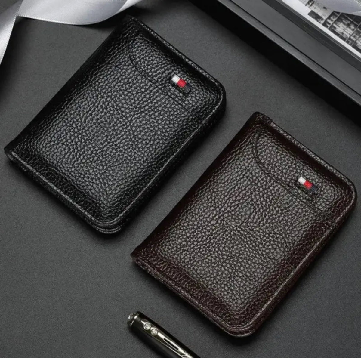 Slim Minimalist Faux Leather Wallet