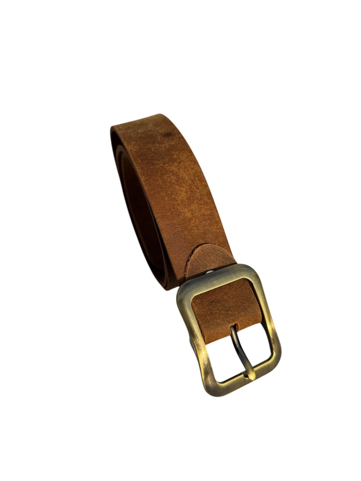 Premium Crazy Horse Genuine Leather Belt with Brass Buckle - Durable and Stylish - Style Lounge