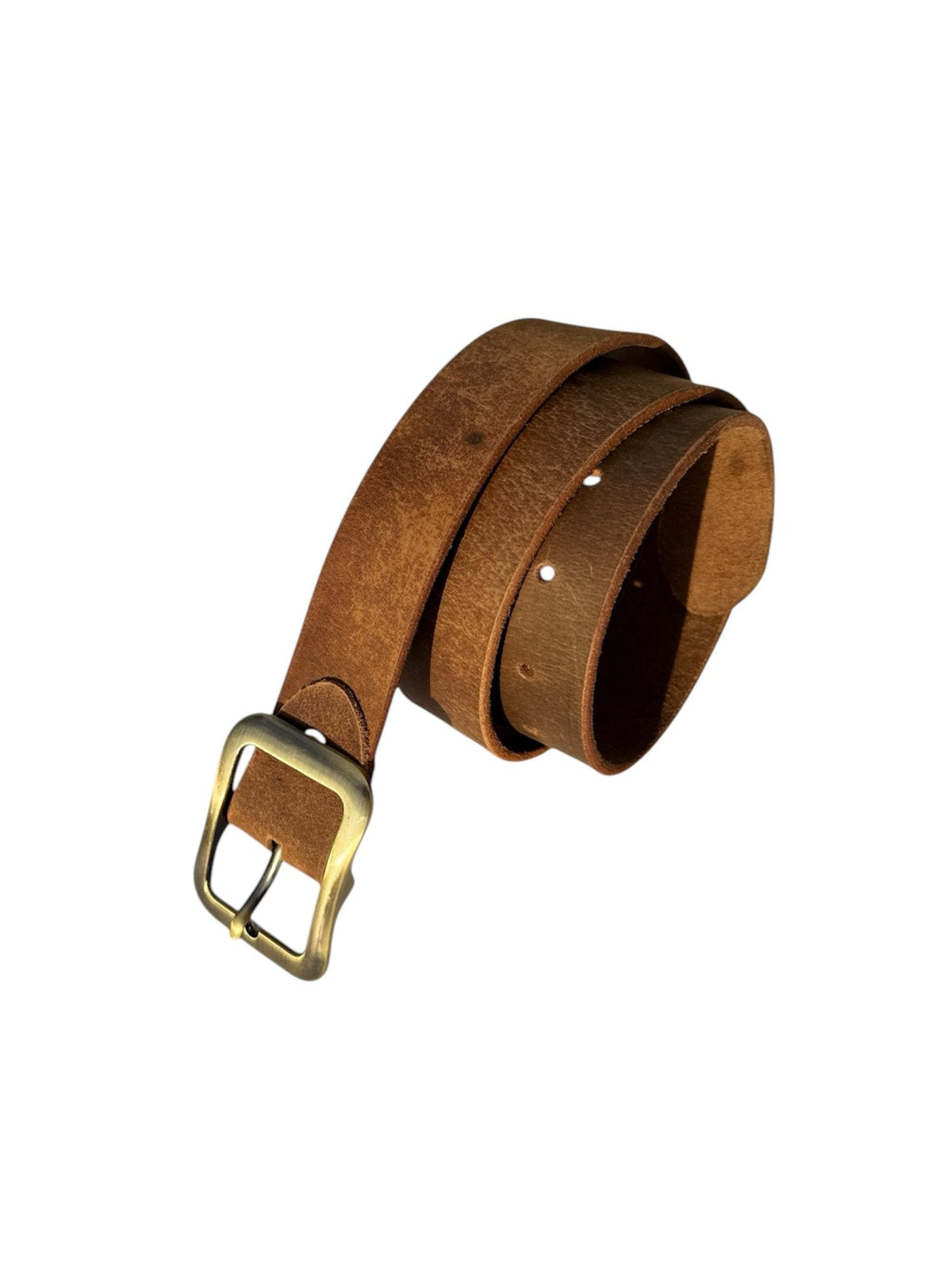 Premium Crazy Horse Genuine Leather Belt with Brass Buckle - Durable and Stylish - Style Lounge