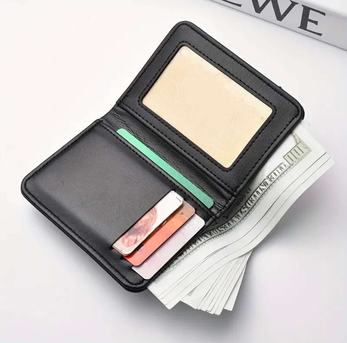 Slim Retro Wallet – Cross Pattern