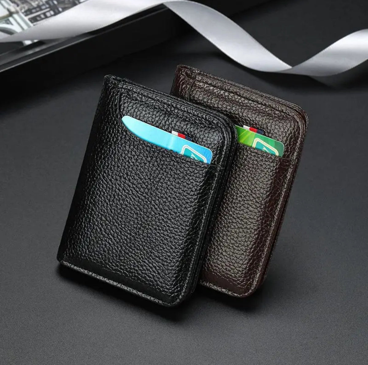 Slim Minimalist Faux Leather Wallet