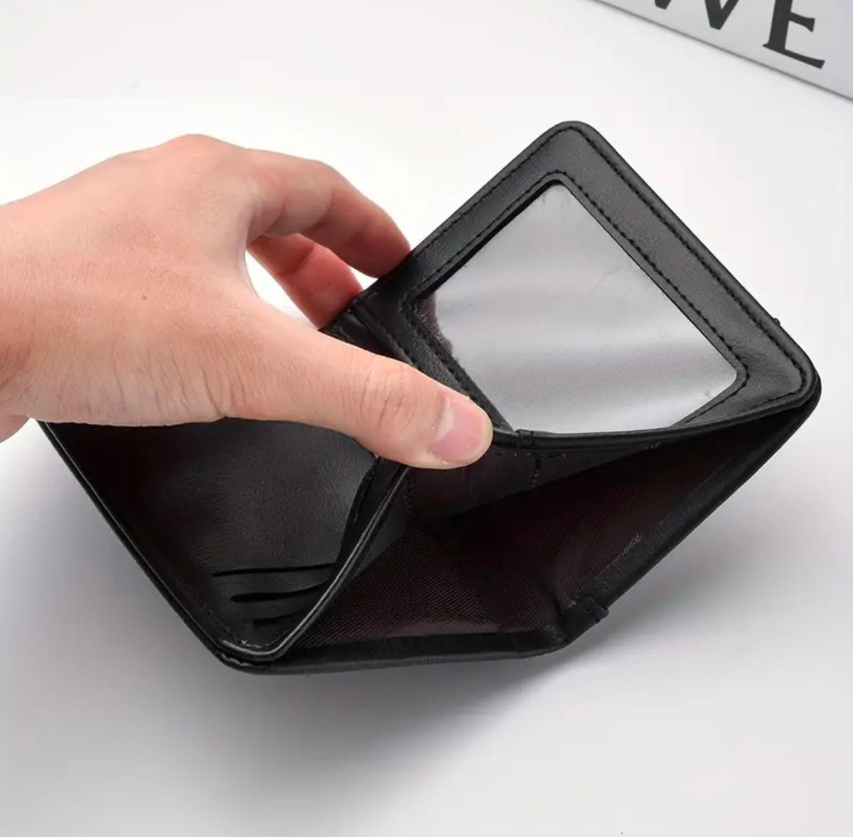Slim Retro Wallet – Cross Pattern