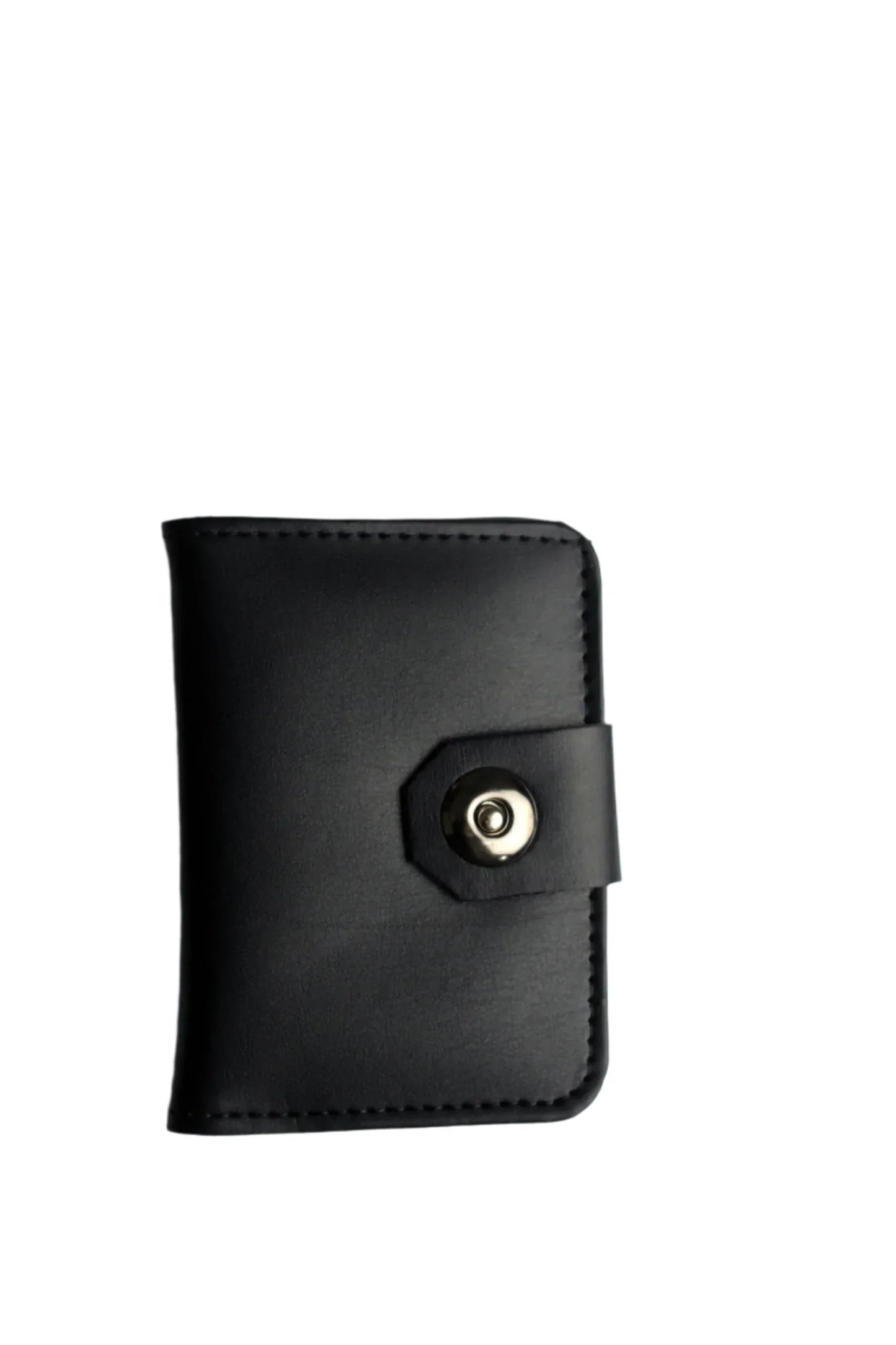 Pure Synthetic Wallet With Magnetic Button Lock