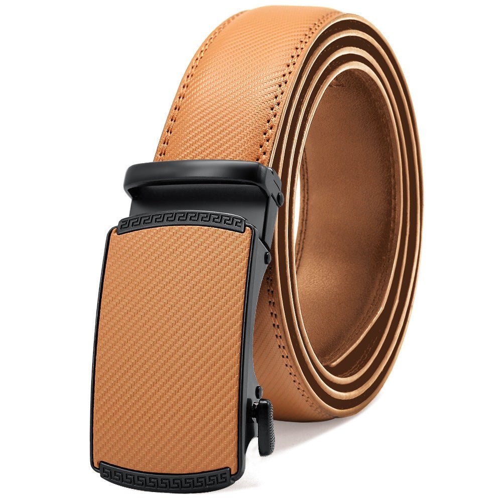 Auto buckle leather leather belt for men - Style Lounge