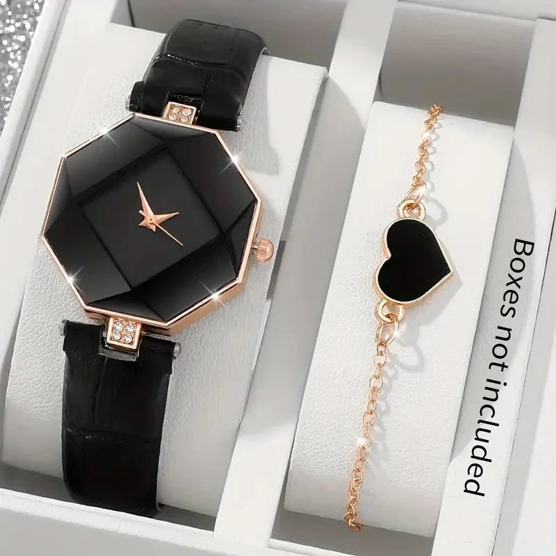 Black Prism Watch & Bracelet Set - Style Lounge