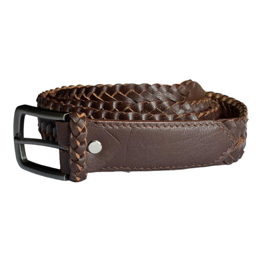 Braided Genuine Leather Belt - STYLE LOUNGE