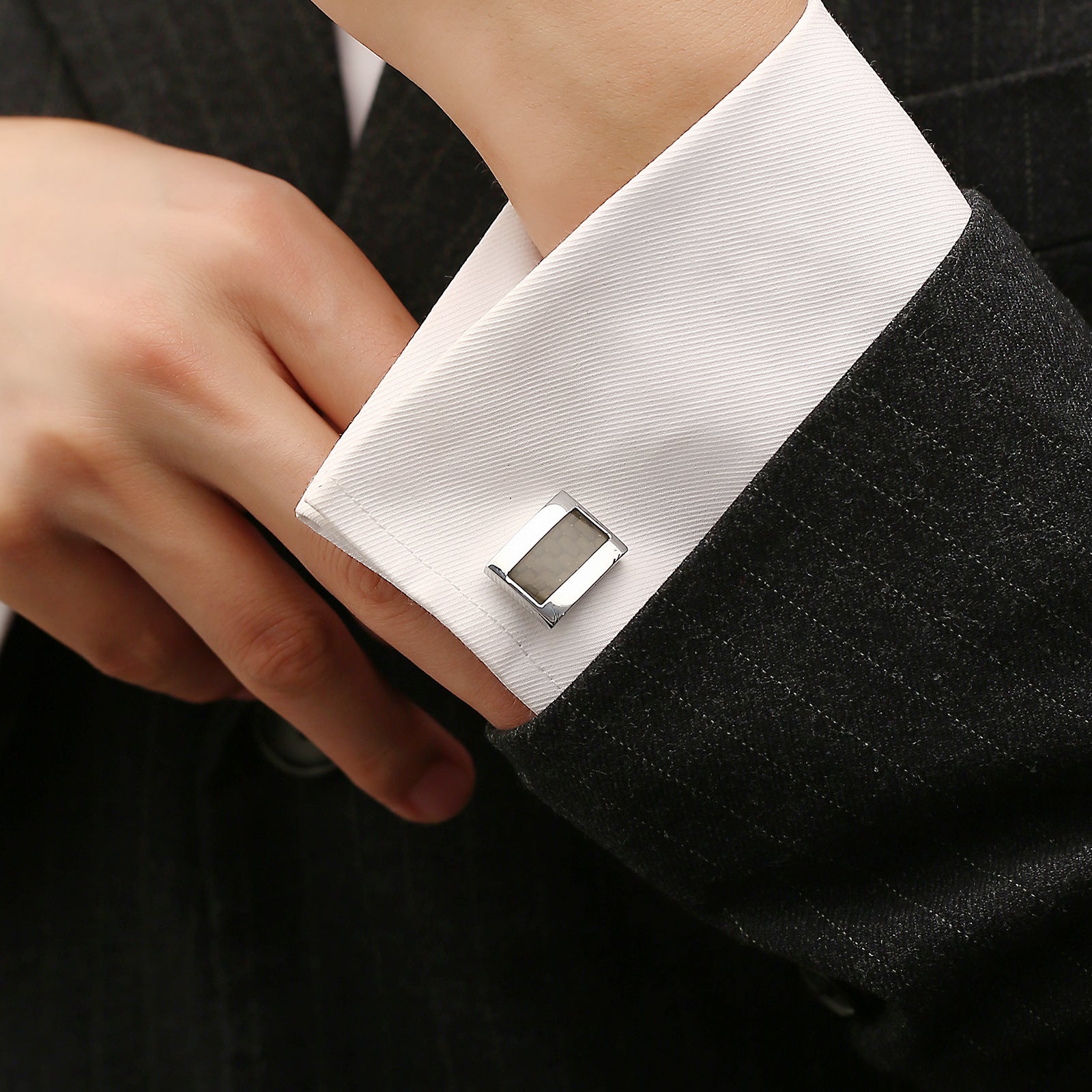 Cufflinks Carbon Fiber Cufflinks Men's Business Cufflinks - STYLE LOUNGE