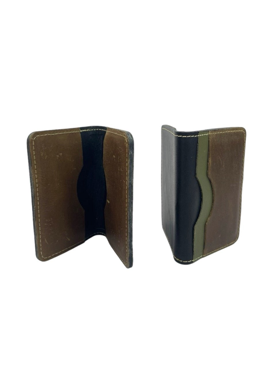 Dual - Tone Vintage Leather Wallet (Handmade) - STYLE LOUNGE