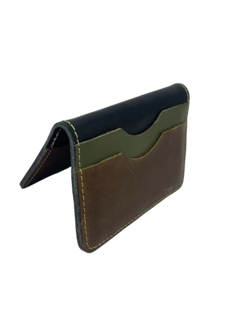 Dual - Tone Vintage Leather Wallet (Handmade) - STYLE LOUNGE