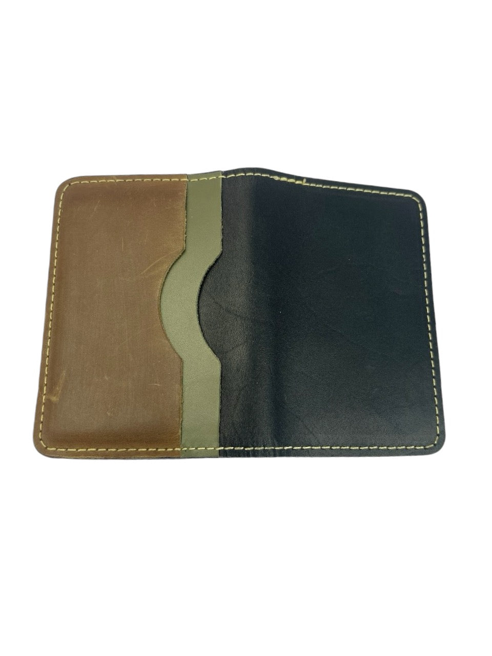 Dual - Tone Vintage Leather Wallet (Handmade) - STYLE LOUNGE