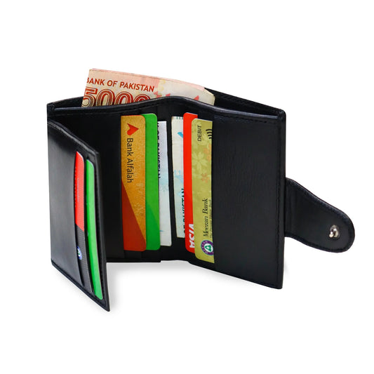 EliteLock Trifold Sheep Leather Wallet - STYLE LOUNGE