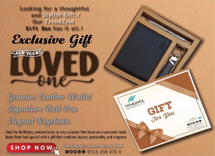 Exclusive Gift Box - with an Elegant Keychain and Signature Ball Pen (With Crocodile Wallet) - Style Lounge