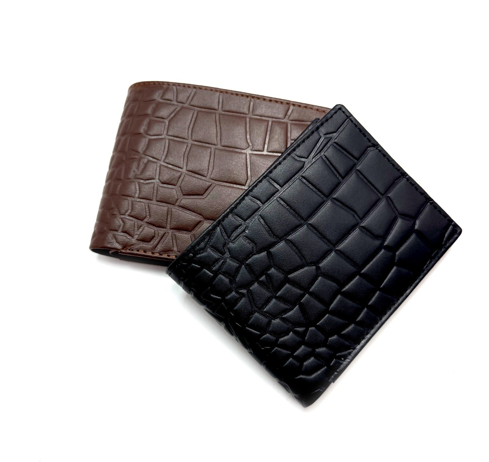 Geniune Leather Wallet in Crocodile Pattern With Soft Velvet Interior - STYLE LOUNGE