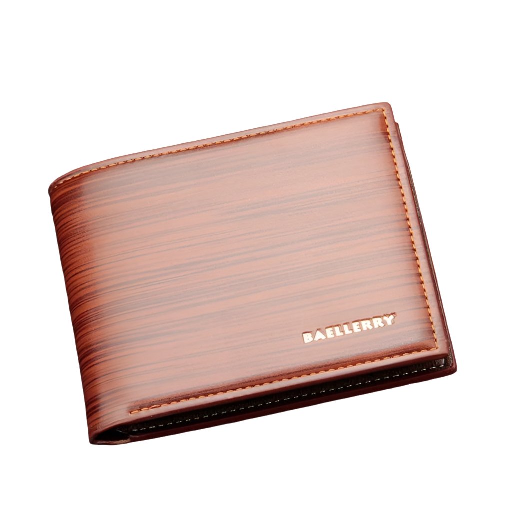 Gentlemen Luxury Wood Grain PU Leather Smart Wallet - STYLE LOUNGE