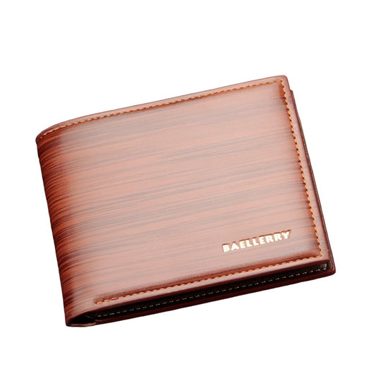 Gentlemen Luxury Wood Grain PU Leather Smart Wallet - STYLE LOUNGE