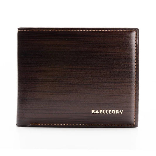 Gentlemen Luxury Wood Grain PU Leather Smart Wallet - STYLE LOUNGE